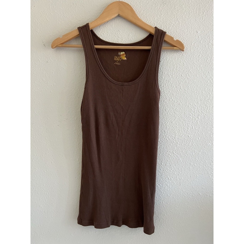 Old Navy Y2K Brown Tank Top Size Medium Baselayer Neutral Elena Gilbert